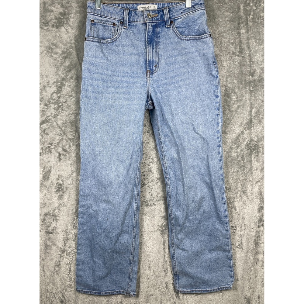 Abercrombie & Fitch 90s Relaxed Jeans High Rise Curve Love Womens‎ 28/6R Blue